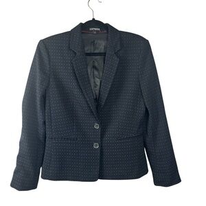 EXPRESS Gyometrical Pattern Black Suit Blazer size 10